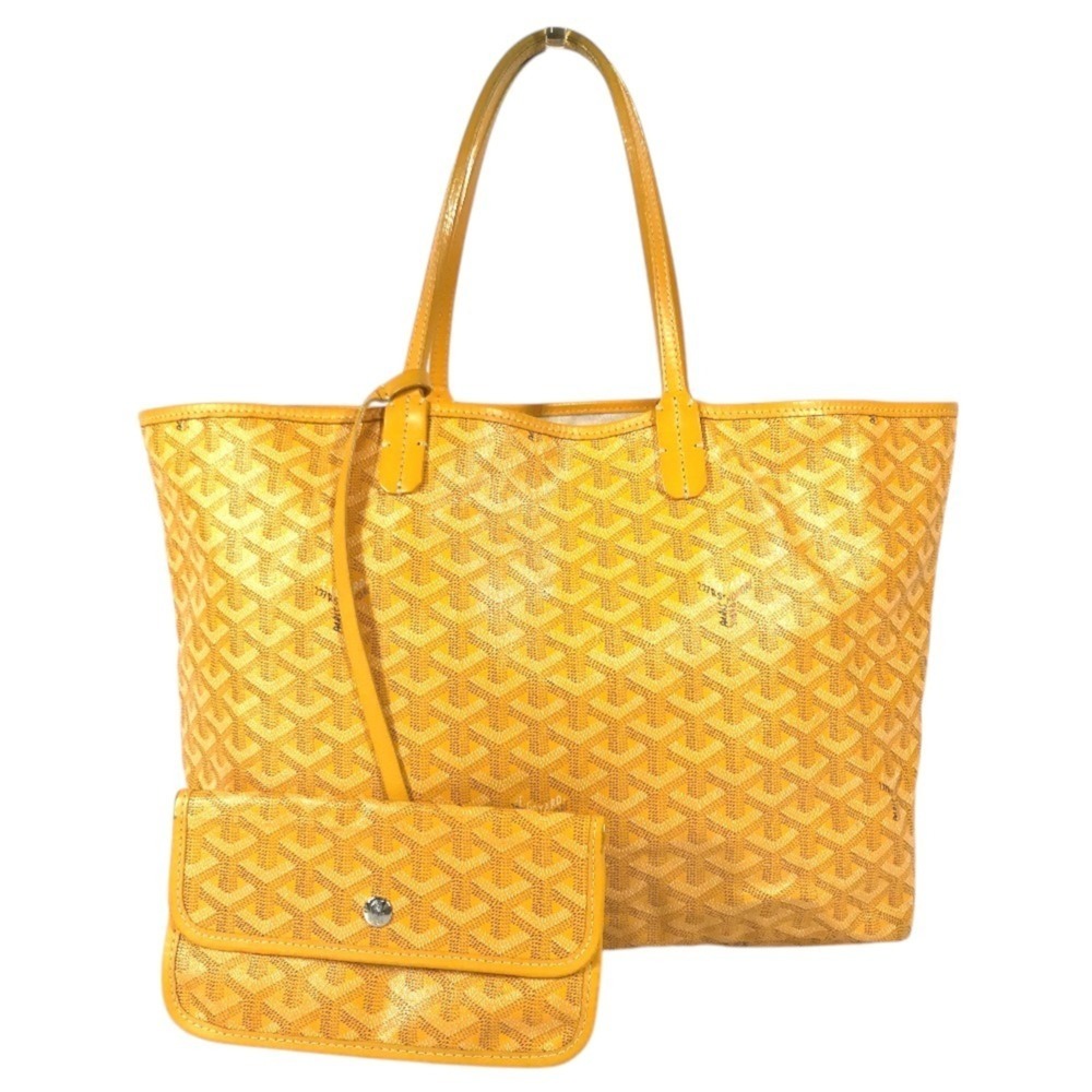 GOYARD Saint Louis PM Shoulder Bag/Tote Bag with Pouch, Leather, Yellow